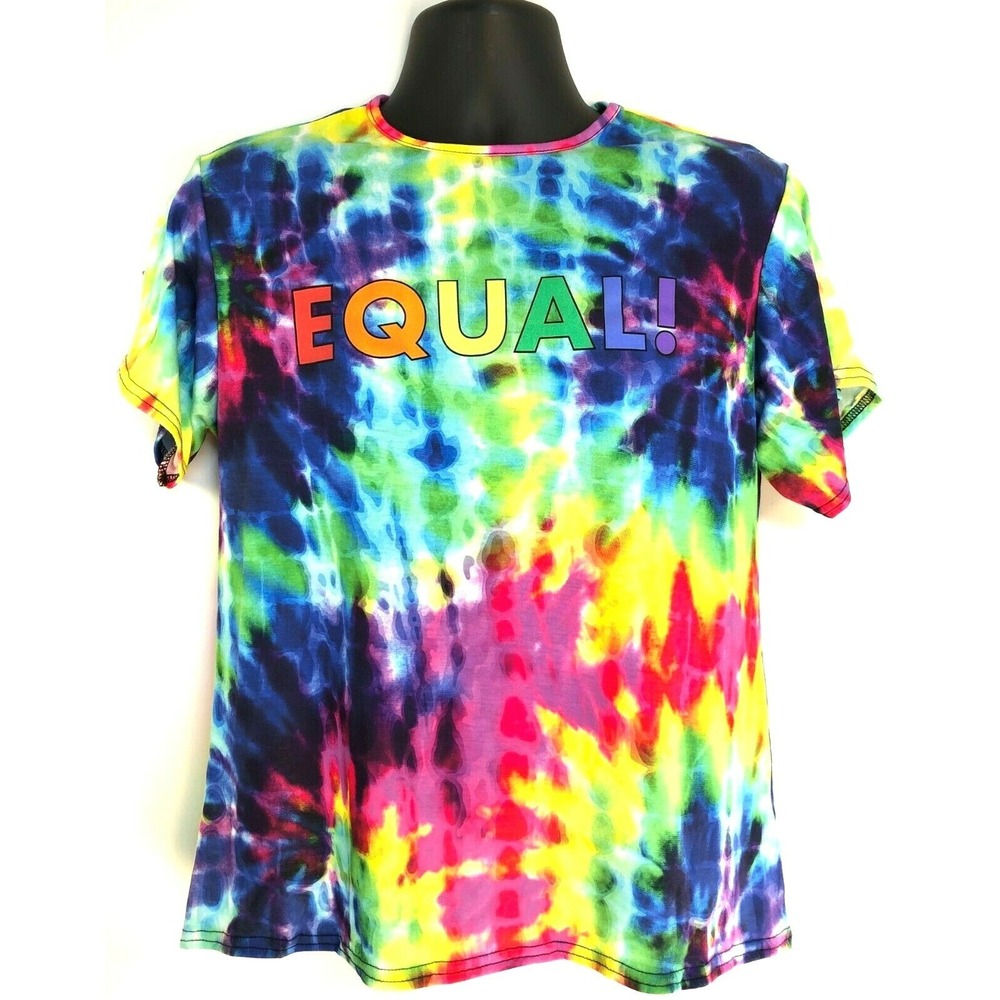 PrettyLittleThing Pride Tie Dye Graphic Tee Womens 4 Oversized LGBTQ NWT
